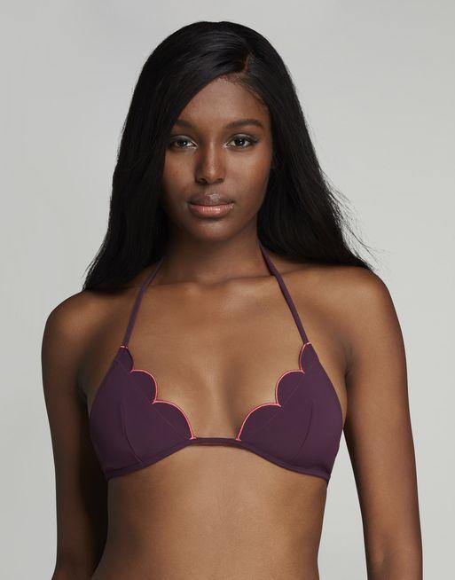 Black scalloped bikini top cheap