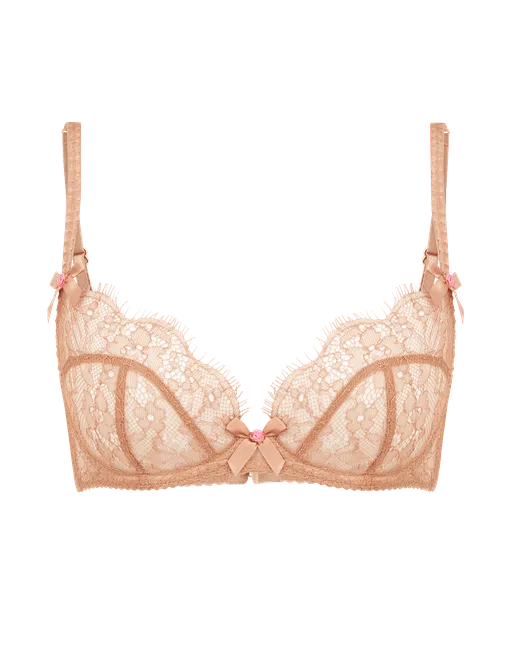 Lorna Lace Plunge Underwired Bra in Praline