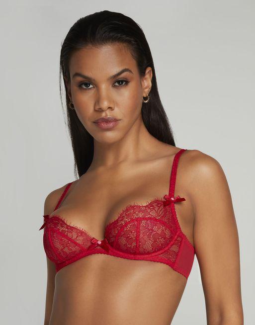 Molly Plunge Underwired Bra in Red