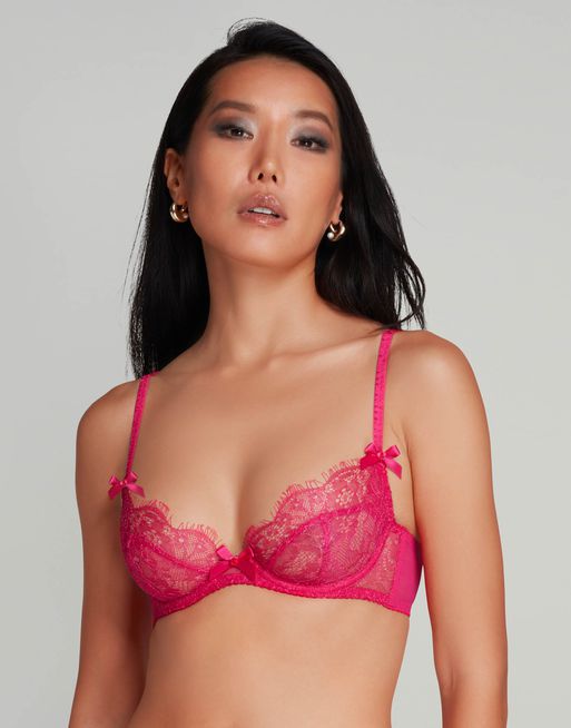 HUIT underwire bra fushia pink women casual comfortable lace lingerie –  huit-lingerie