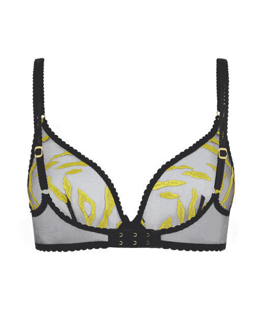Agent Provocateur Christalina High Neck Plunge Bra Silv/Blk -
