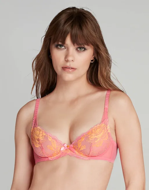 Yara Plunge Underwired Bra in Pink | By Agent Provocateur