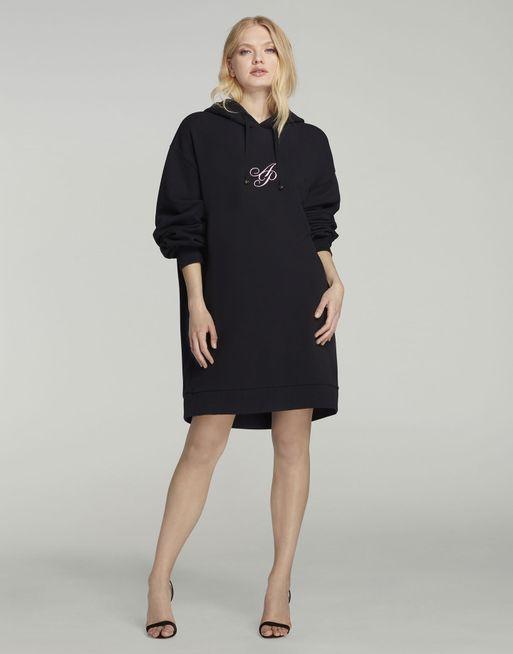 Black oversized top hoodie dress