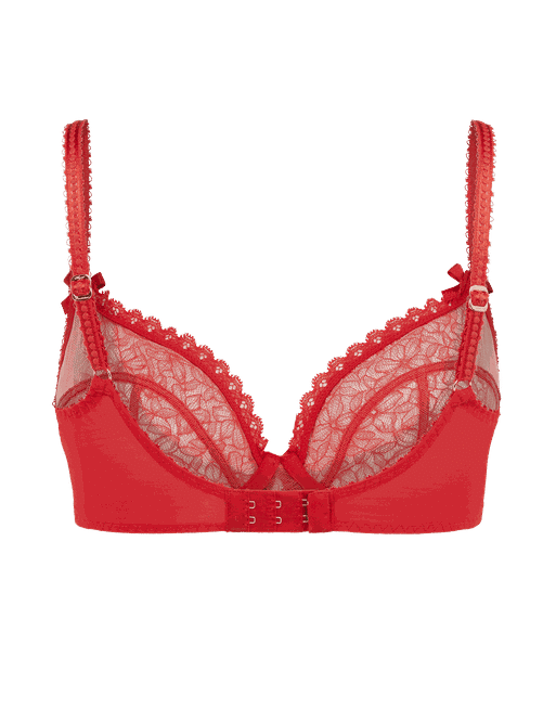 Sexy Lace Red Bra And Panty Set Lingerie Plunge Push Up