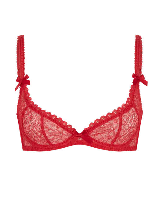 Aliza Demi Cup Plunge Underwired Bra in Red | By Agent