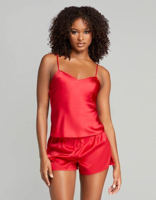 Red satin cami top new arrivals