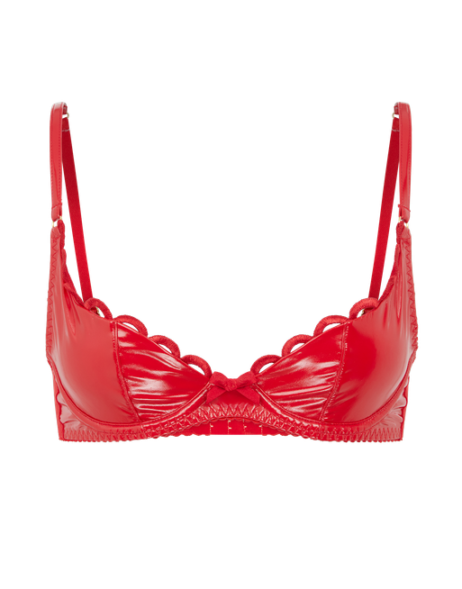 Bas Jarretière Agent Provocateur Astra 15D Champagne/rouge - Taille XS, Avec Coutures, Neuf Avec étiquettes