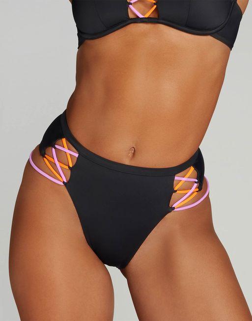 Steffi Bikini Bottom in Black Multicolour By Agent Provocateur