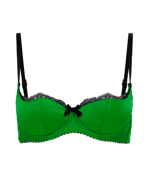 Sloane Balconette Underwired Bra in Green/Black