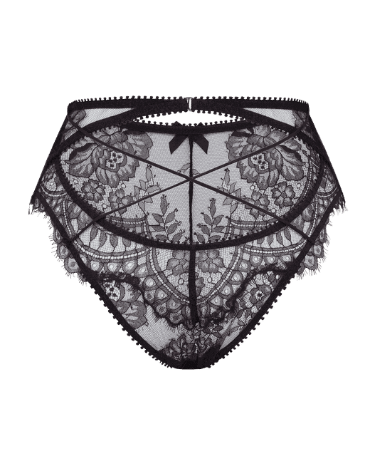 Black Leavers lace medium briefs