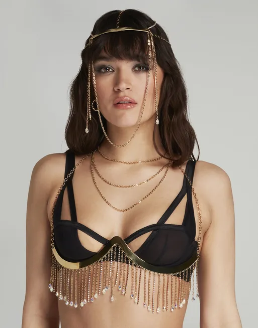 Hesroicy Bra Chain Sexy Adjustable Luxury Dainty Golden Fashion