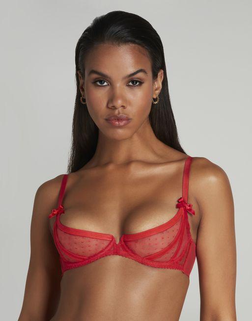 Ellora Demi Cup Underwired Bra in Red | By Agent Provocateur