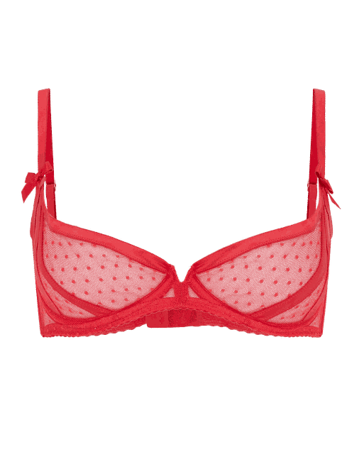 Ellora Demi Cup Underwired Bra in Red