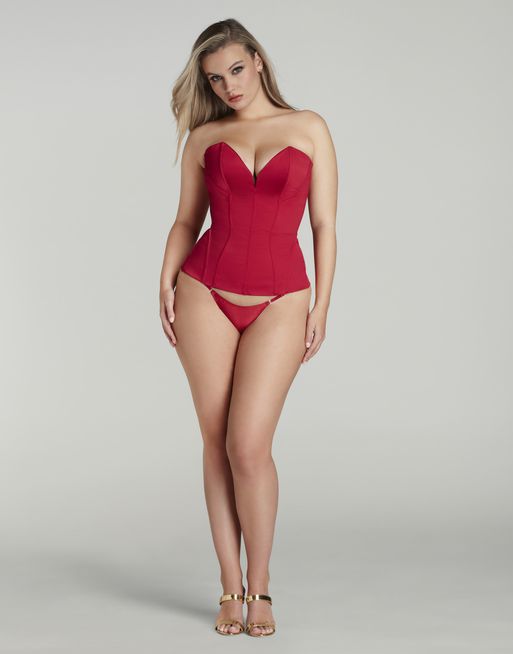 Gena Satin Corset in Red  By Agent Provocateur New In