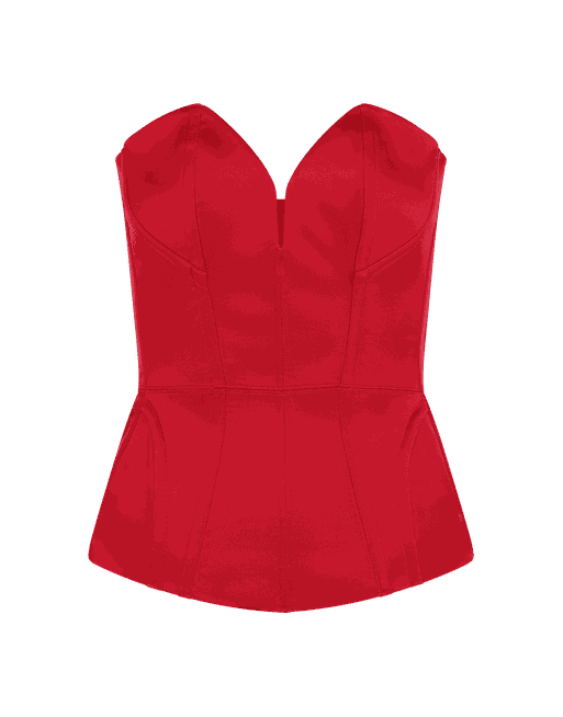 red satin corset top