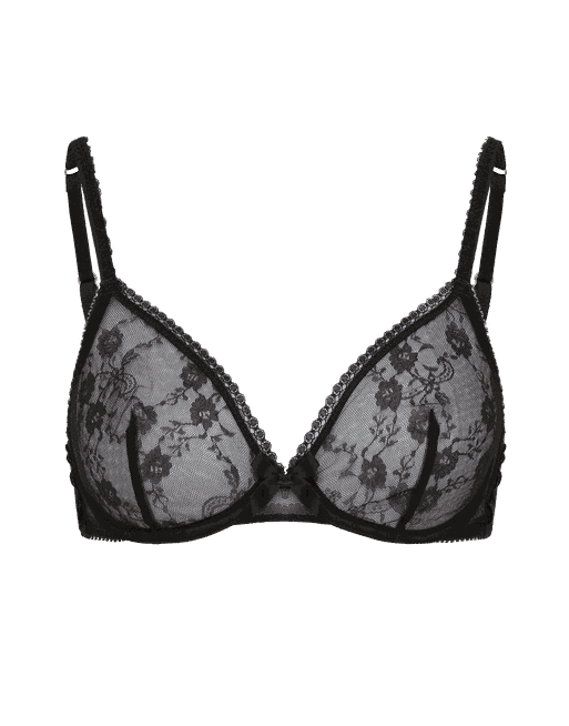 MILKY Silk triangle underwire BLACK