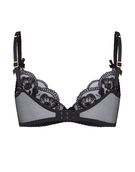 Winnette Plunge Underwired Bra in Black/Blue | By Agent Provocateur