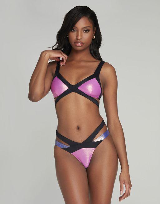 Pink and clearance black bikini top