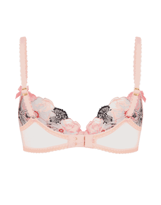 Buy Floral Satin Valentines Padded Plunge Bra 36B, Bras