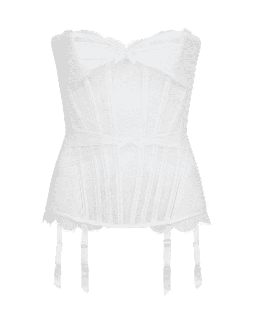 Halley Corset in White/White | By Agent Provocateur