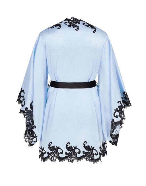 Clarette Short Kimono in Blue/Black| By Agent Provocateur New In
