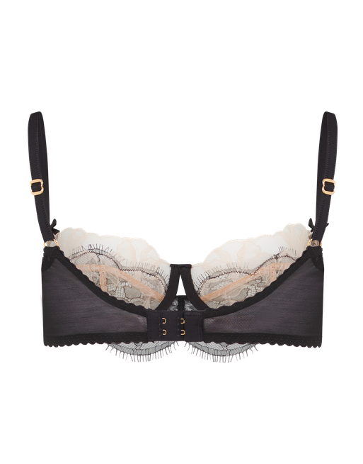 Vitoria Plunge Underwired Bra in Black/Blush | By Agent Provocateur
