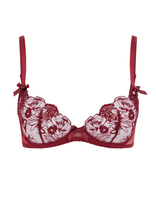 Jayce Plunge Underwired Bra in Burgundy