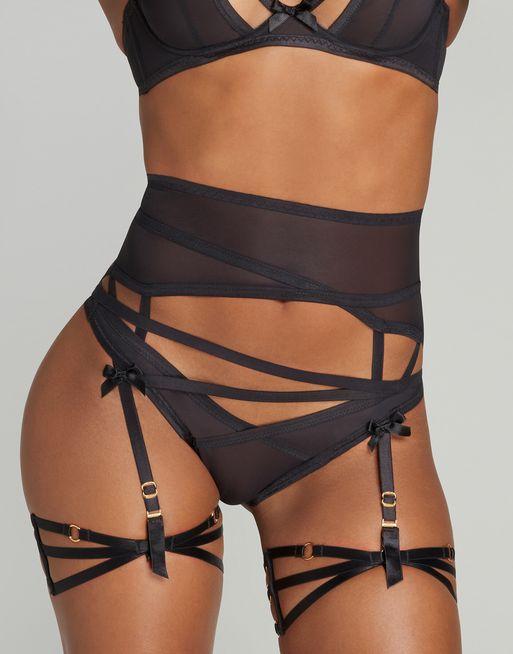 Black garter lingerie store