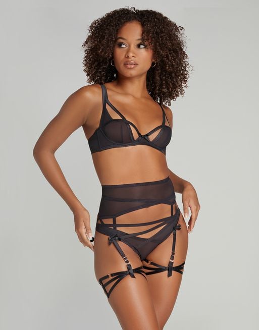 Dioni Garter Set in Black  By Agent Provocateur New In