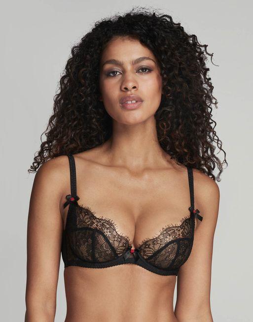 Lorna Lace Plunge Underwired Bra in Black