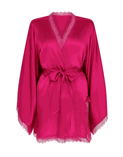 Gisele Short Kimono in Fuchsia By Agent Provocateur New In