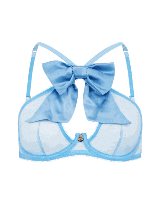 Oriana High Neck Underwired Bra in Baby Blue | By Agent Provocateur