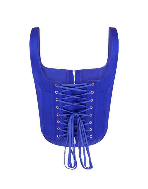 Hook and eye corset - Blue - Women - Gina Tricot