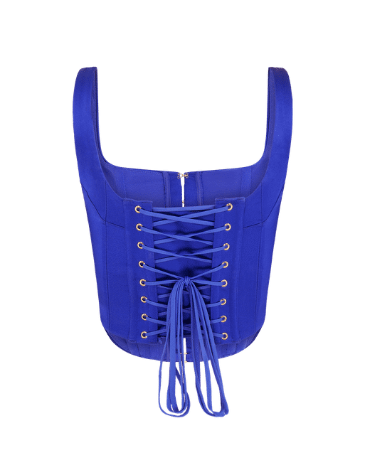 Hook and eye corset - Blue - Women - Gina Tricot