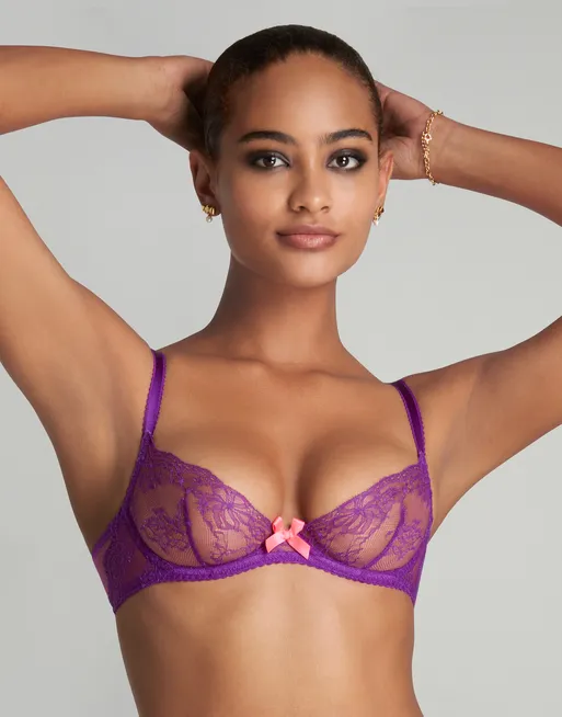 Isedora Plunge Underwired Bra in Purple | By Agent Provocateur
