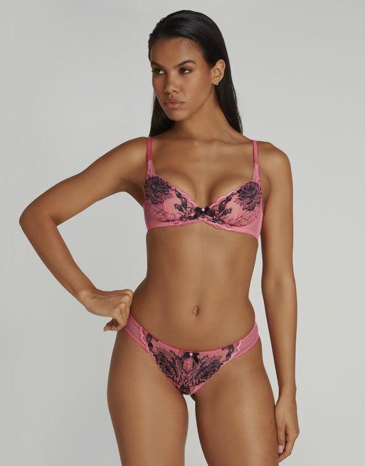Yara 1 Plunge Underwired Bra in Pink/Black | By Agent