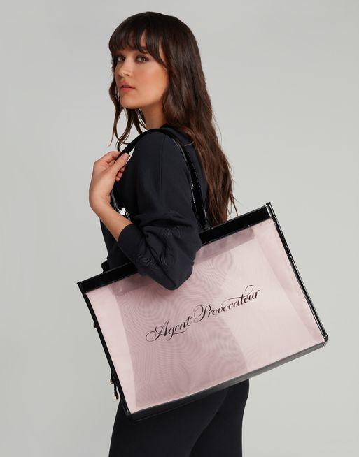 Black pink tote 2025 bag