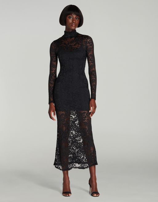 agent provocateur black lace dress Helenia Maxi Size 12 Violits sleek silhouette and Google_showroom Kenneth Cole | Slim Width:Standard